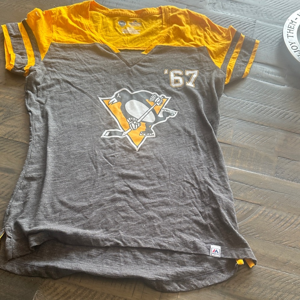 Majestic Yellow and Gray Kids Team Jersey